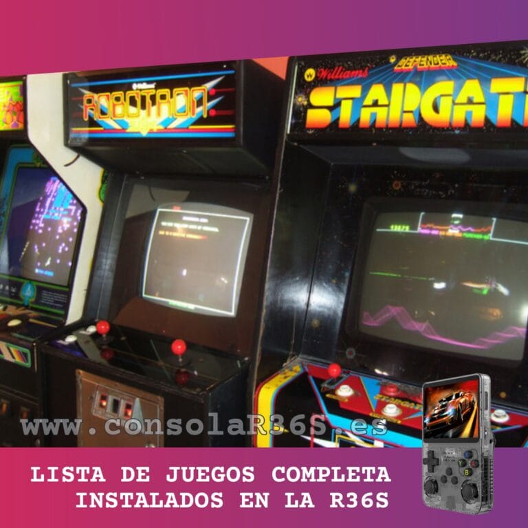 Lista de juegos Arcade instalados en la consola retro R36S Lista de juegos Arcade instalados en la consola retro R36S